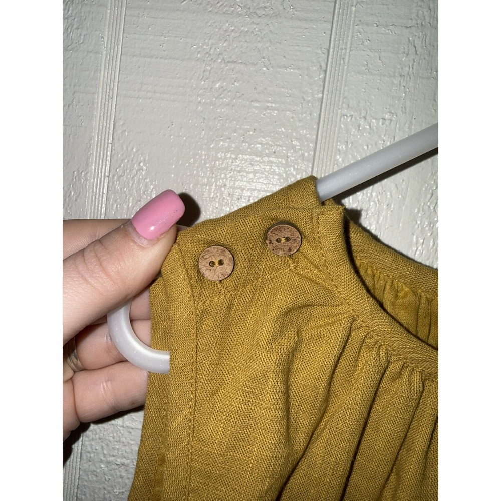 Yo Baby Girls Mustard Yellow Sleeveless Crochet Lace Hem Boho Dress Size 9 NWT - Picture 4 of 5